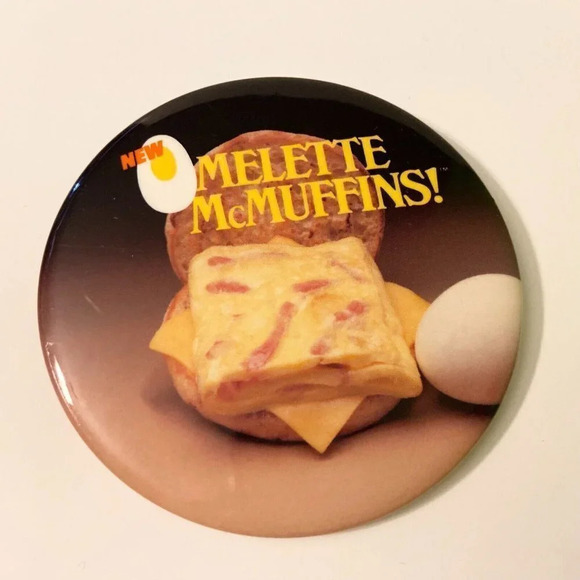 Vintage McDonalds Omelette McMuffins Button Pin Collectible Pinback - Picture 10 of 10